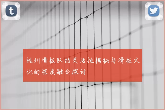 杭州滑板队的灵活性揭秘与滑板文化的深度融合探讨
