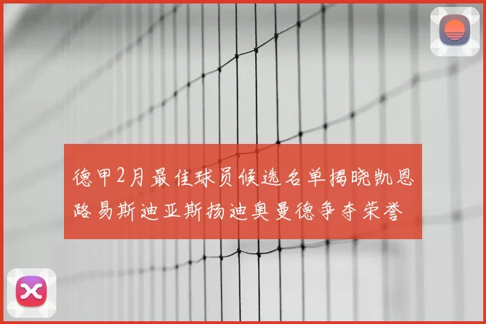 德甲2月最佳球员候选名单揭晓凯恩路易斯迪亚斯扬迪奥曼德争夺荣誉